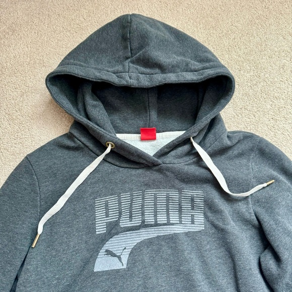 ๐ด 3 for $15 PUMA Dark Gray Heather Womens Fleece Logo Hoodie Size Large EUC - Picture 6 of 10